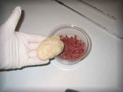 Stockbrot mit Schinken