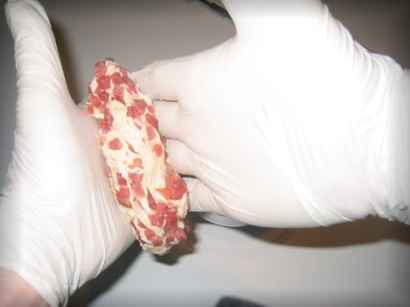 Stockbrot mit Schinken