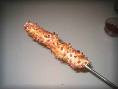 Stockbrot mit Schinken