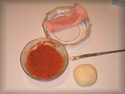 Stockbrotpizza-Schinken